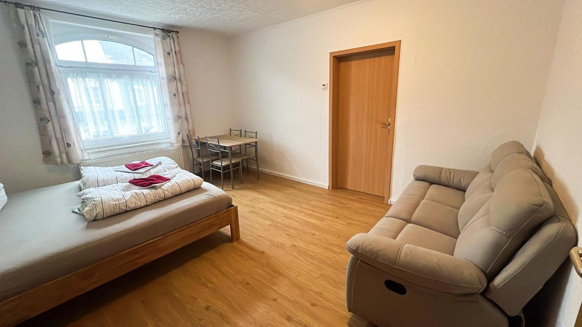Grosse & Voll Ausgestattete Apartments, Studios, Doppelzimmer, Workspace, Parkplatz, Netflix, Prime & Schnelles Wifi In Ruhiger Lage Mit Garten Rudolstadt Room photo